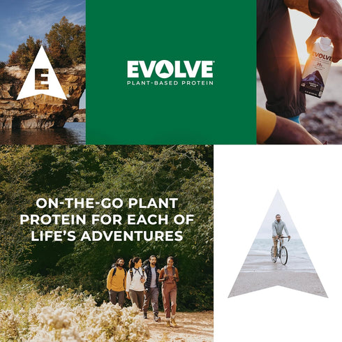 Evolve Plant Based Protein Shake - Vanilla Bean, 20g Vegan Protein, Dairy Free, 10g Fiber, 11 Fl Oz (Pack of 12)