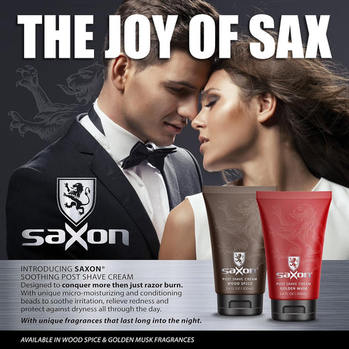 Saxon Post Shave Cream with Micro Moisturizing and Conditioning Beads, Woodspice