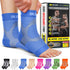 BLITZU Compression Socks for Plantar Fasciitis, Achilles Tendonitis Relief | Ankle Compression Sleeve, Blue S-M
