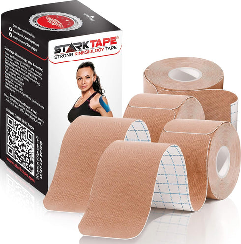 Kinesiology Tape Athletic Pro Sports, 3 Rolls, 60 Precut Strips, Latex-Free for Muscle Support