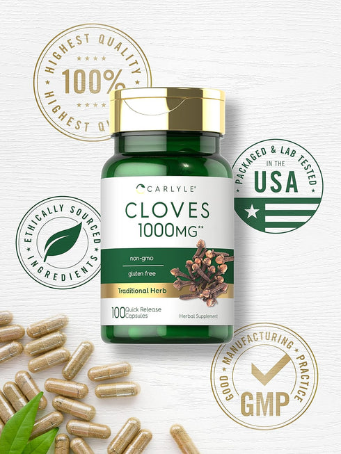 Carlyle Cloves Supplement | 1000mg | 100 Capsules - Non-GMO, Gluten Free