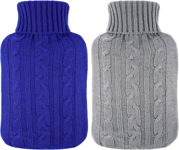 2 Pieces Hot Water Bottle Cover - Soft Knitted Sweater for Hot Compress and Cold Therapy, Ideal for Pain Relief