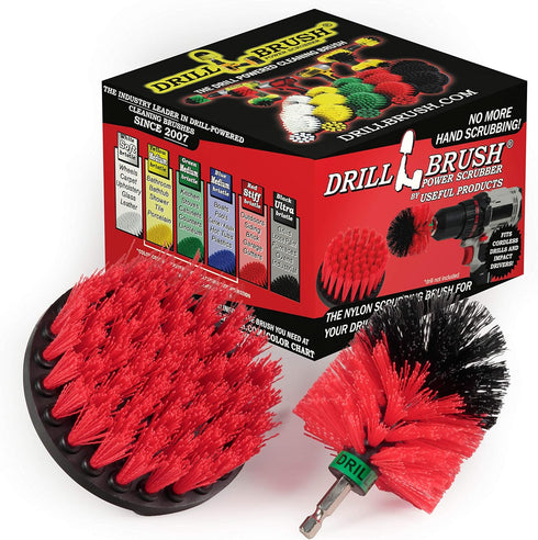 Outdoor Cleaning Supplies - Stiff Bristle Outdoor Power Scrubber - Concrete and