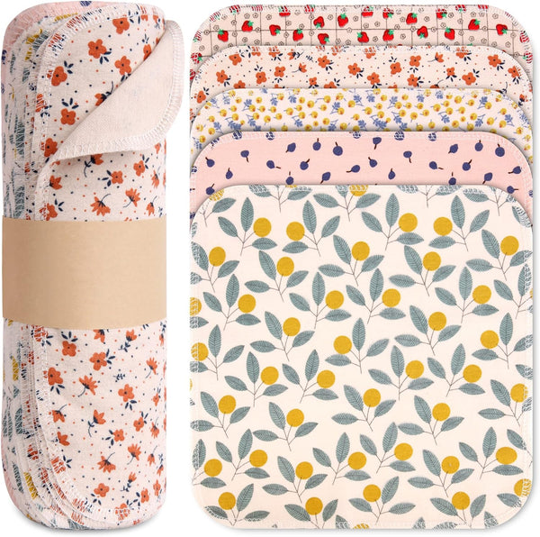 Reusable Paper Towels Roll - 25 Packs Eco Friendly Washable Cotton Flannel, 10 X 10in Super Soft