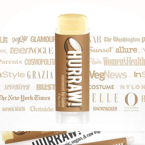 Hurraw! Coconut Lip Balm, 5 Pack: Organic, Vegan, Gluten Free, 100% Natural Ingredients