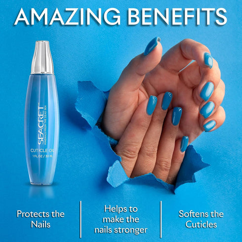SEACRET CUTICLE OIL: Dead Sea Mineral Nail Care Treatment with Calendula, Argan, Jojoba, & Vitamin E (30ml)