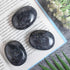 Indigo Gabbro Palm Stone, Large Oval Worry Stone for Chakra Healing, Hand Carved Pocket Massage Stone (55-60mm)