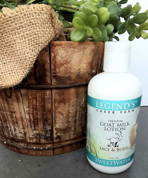 Legend's Creek Farm Goat Milk Lotion, Moisturizing Body Lotion for Body, Hand & Face, 9 oz with Shea Butter
