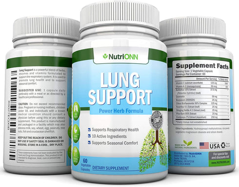 Lung Detox and Cleanse, Extra Strength Herbal Lung Health Supplements for Smokers, Promotes Respiratory Health