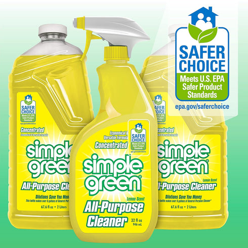 Simple Green All Purpose Cleaner Spray and Refill, Green, 3 Piece Set, 1 Count (Lemon)