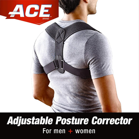 ACE Brand Posture Corrector, Adjustable with Hook-and-Loop Shoulder Straps, One Size Fits Most
