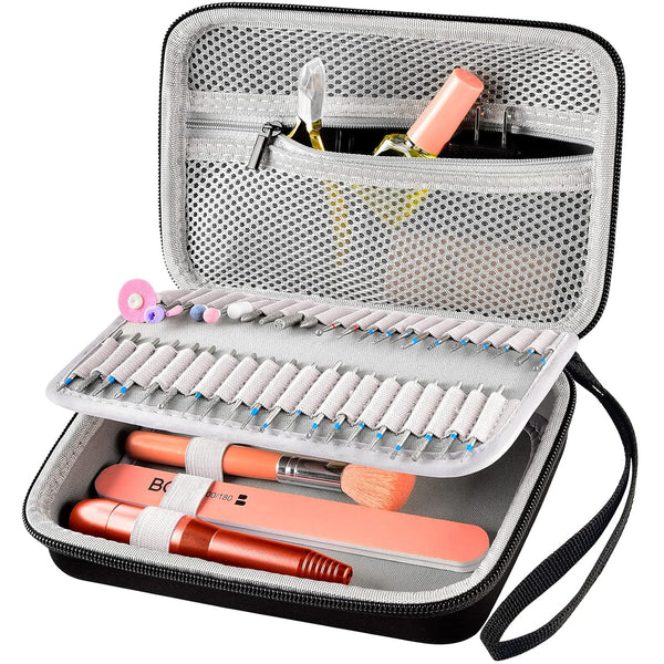 Nail Drill Kit Case, Acrylic Nail Drill Bits Holder Container, Electric Nail Drill Organizer Storage Bag