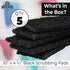 Heavy Duty XL Black Scouring Pad 5 Pack, 10 x 4.5in Large Nylon Scrubbing Sponges for Cleaning