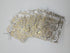 100pcs Sheer Organza Favor Bags for Wedding Baby Shower, Rattan Print Drawstring Pouches, 4x6 inch, White