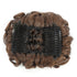 SWACC Short Messy Curly Dish Hair Bun Extension, Easy Stretch Combs, Clip in Ponytail, Medium Ash Brown-8#