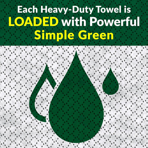 Simple Green Professional Grade Heavy-Duty Cleaning Towels, All-Purpose Cleaning Wipes, 75 count (2 Pack)