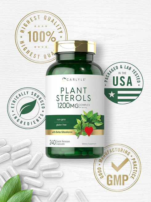 Carlyle Plant Sterols 1200 mg | 240 Ultra Potent Capsules | Non-GMO and Gluten Free