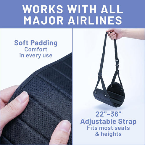 Hammock BASIC CONCEPTS Airplane Foot for Plane Travel Essentials - Airplane Travel Essentials, Long Flight Foot Rest