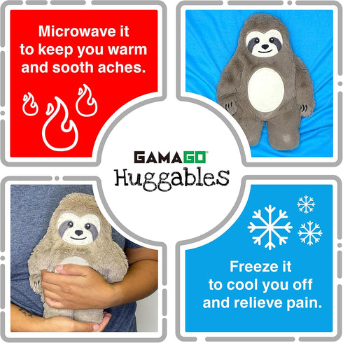 GAMAGO Sloth Heating Pad & Pillow, Microwavable Heat Pack for Cramps, Aches & Anxiety Relief