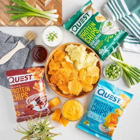 Quest Nutrition Protein Chips Variety Pack - BBQ, Cheddar & Sour Cream, Sour Cream & Onion, 1.1 oz (Pack of 12)