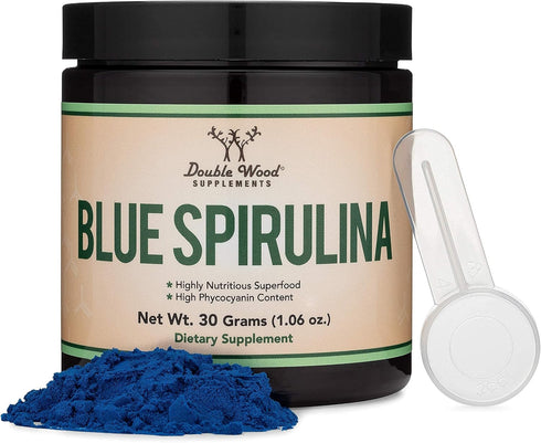 Blue Spirulina Powder, Maximum 35% Phycocyanin Content, Superfood Powder for Smoothies and Plant Food Coloring