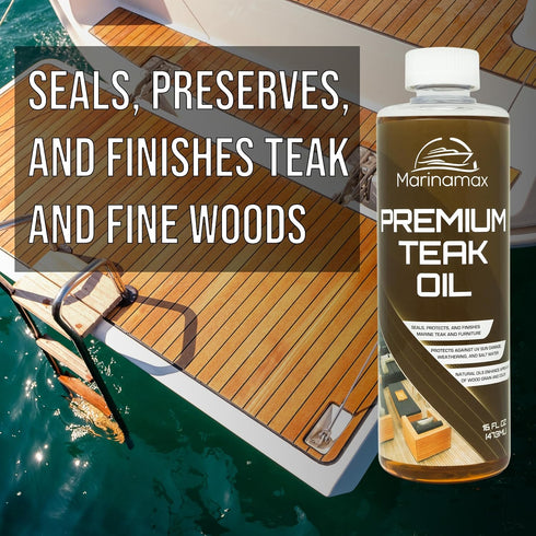Premium Teak Oil - Wood Oil, Preserver, Stain, Sealer for Teak Furniture and Marine Interior