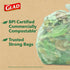 Glad Kitchen Compost Bags, 100% Compostable, 2.6 Gallon Unscented - 22 Count