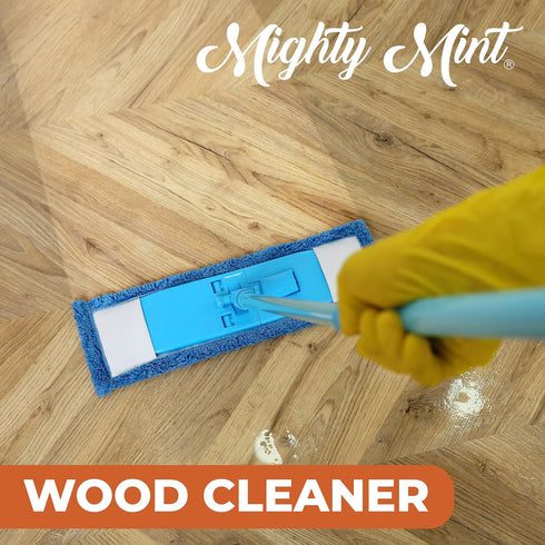 Mighty Mint Wood Cleaner and Conditioner, Non-Toxic Spray Cleans and Renews Wood, Natural Peppermint Scent, 16oz