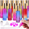 inice 12 Pack Gradient Color Roller Bottles, 10ml Glass Essential Oils Applicator with Golden Metal Cap