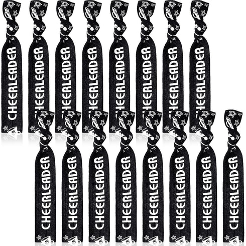 Taiyin 68 Pcs Cheer Hair Ties Bulk, Cheerleader Gifts, Motivational Wristbands for Cheer Squad