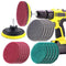 Swpeet 16Pcs 4Inch 3 Different Color Scrubbing Pads Drill Powered Brush Tile Scrubber