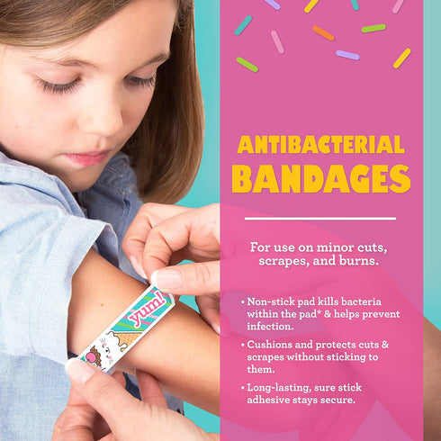 Yummy Animal Kids Bandages, 100 ct, Super Cute Adhesive Bandages for Minor Cuts, Scrapes, Burns, Easter Basket Stuffers