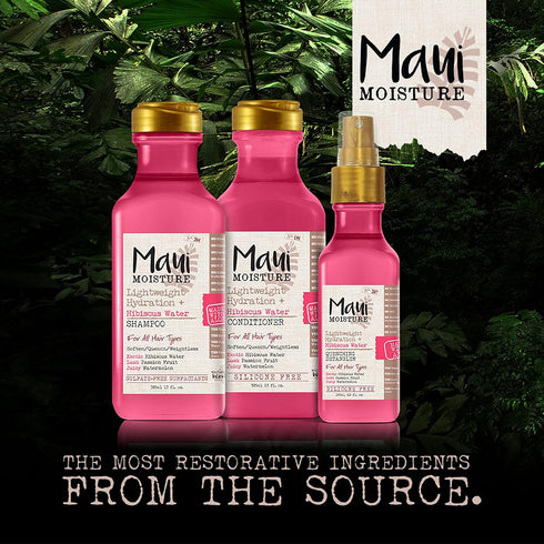 Maui Moisture Lightweight Hydration Shampoo + Hibiscus Water for Daily Moisture, 13 fl oz