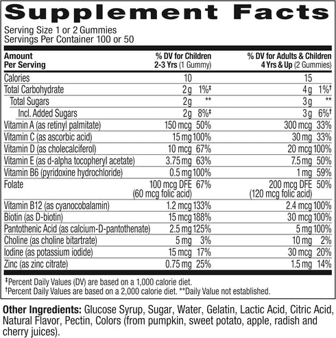 Gummy Immune 45 100 Count OLLY Kids Multivitamin Worms, Overall Health and Support, Vitamins and Minerals A, C, D, E