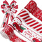 AnyDesign 24 Yards Christmas Wired Edge Ribbon, Red White Xmas Snowflake Truck Fabric Craft Ribbon for Gift Wrapping, 4