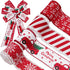 AnyDesign 24 Yards Christmas Wired Edge Ribbon, Red White Xmas Snowflake Truck Fabric Craft Ribbon for Gift Wrapping, 4