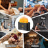 Flame Diffuser Humidifier with Fire Flame Effect, 180ml Aroma Humidifier, Auto Off, 2 Modes, Black for Home, Office,