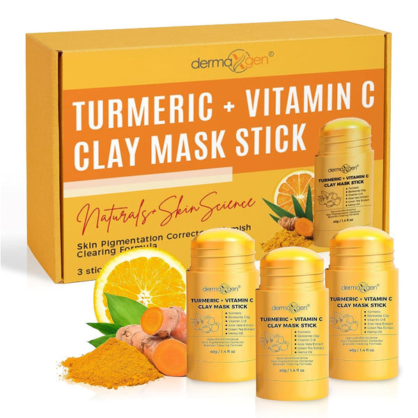 Turmeric Face Mask - Pure Organic Acne Treatment and Anti-Aging for Dull Skin Care, Set of 3