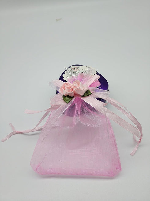 50pcs Sheer Organza Favor Bags (3.8x4.8'', Pink, Gift Bags for Wedding Samples Display)