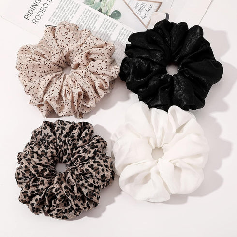 Scrunchies Hair Ties for Women - Big Silk Satin Scrunchie in Giant Purple, Cute Jumbo Hair Accessories