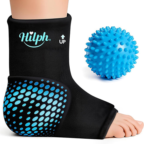 Hilph Ankle Heel Ice Pack Wrap for Plantar Fasciitis with Massage Ball,