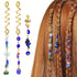 Holibanna 3pcs Hair Braid Rings, Blue Evil Eye Hair Jewelry Dreadlock Long Gold Metal Spiral Coil Beads
