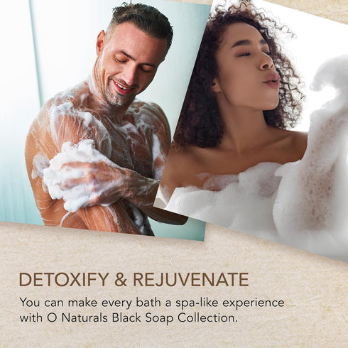 O NATURALS 100% Natural Bar Soap Gift Set, Organic Ingredients & Essential Oils, 6PC Black Soap Collection