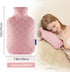 Hot Water Bottle with Soft Cover, 2L Hot Water Bag for Hot and Cold Therapies, Pain Relief for Sore Muscles, Pink