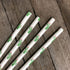 Cactus Themed Paper Straws - Green White Succulents - 50 Pack