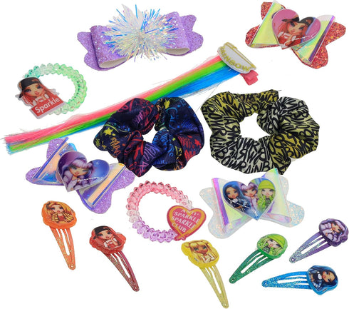 Rainbow High Townley Girl Hair Accessories Set - Gift for Kids Teens Girls (15 Pcs) Including Hair Bow, Extensions,