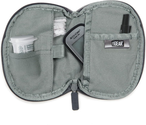 USA Gear Blood Glucose Monitor Kit Case, Neoprene with Belt Loop - Fits Glucometer, Lancets, Strips - Black
