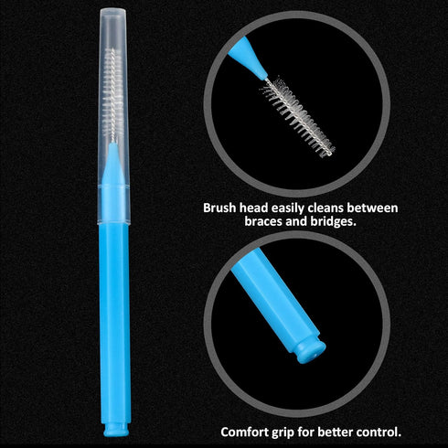 100 Pieces Interdental Brush Toothpick Dental Hygiene Flosser Cleaners for Oral Tooth Cleaning Tool (Attractive Colors)
