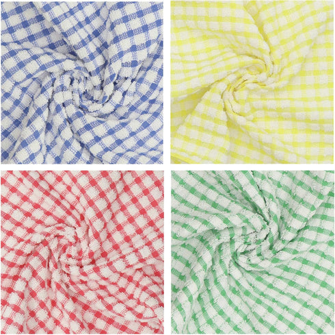 Cotton Cleaning Rags, Terry Dish Cloths for Washing Dishes, Set of 8 Soft Dish Towels for Kitchen Drying