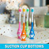 Kids Toothbrush Suction Cup - Toddler Toothbrush with Soft Bristles, Suction Cups for Easy Access - 4 Pack (Penguin)